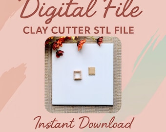 Digital STL File | Stamp Shape Clay Cutter | Elegant Rectangle Shape Cutter | Scalloped Clay Cutter | Wavy Clay Earring Cutter