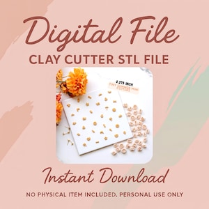 Digital STL File | Summer Tiny Mini Clay Cutter (0.375 Inch) | Micro Cutter Embossing | Spring Stud Earring Cutter | Beach Clay Cutter