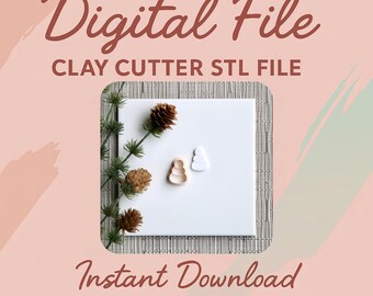 Digital STL File | Snowman Clay Cutter | Christmas Season Holiday Polymer Clay Cutter | Winter Stud Cutters | Embossing Cutter