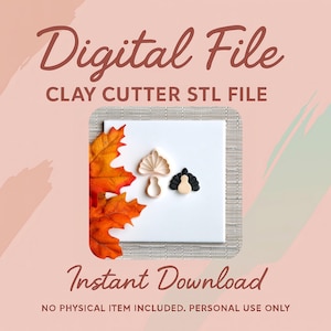 Digital STL File | Turkey Clay Cutter | Fall Autumn Polymer Clay Cutter | Fall Stud Earring Cutters | Halloween Clay Cutter