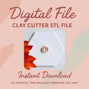 Digital STL File | Pumpkin Polymer Clay Earring Cutter (Embossing) | Halloween Clay Cutter | Fall (Autumn) Earring Cutters