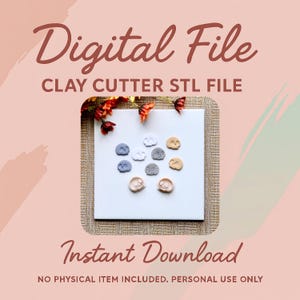 Digital STL File | Skull Head Clay Cutter | Fall Autumn Polymer Clay Cutter | Fall Stud Earring Cutters | Halloween Clay Cutter
