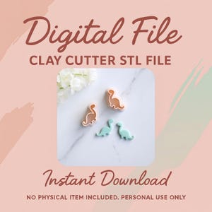 Digital STL File | Dinosaur Clay Cutter (2 Piece) | Brontosaurus Clay Cutter | T-Rex Clay Cutters | Polymer Clay Earring Cutter