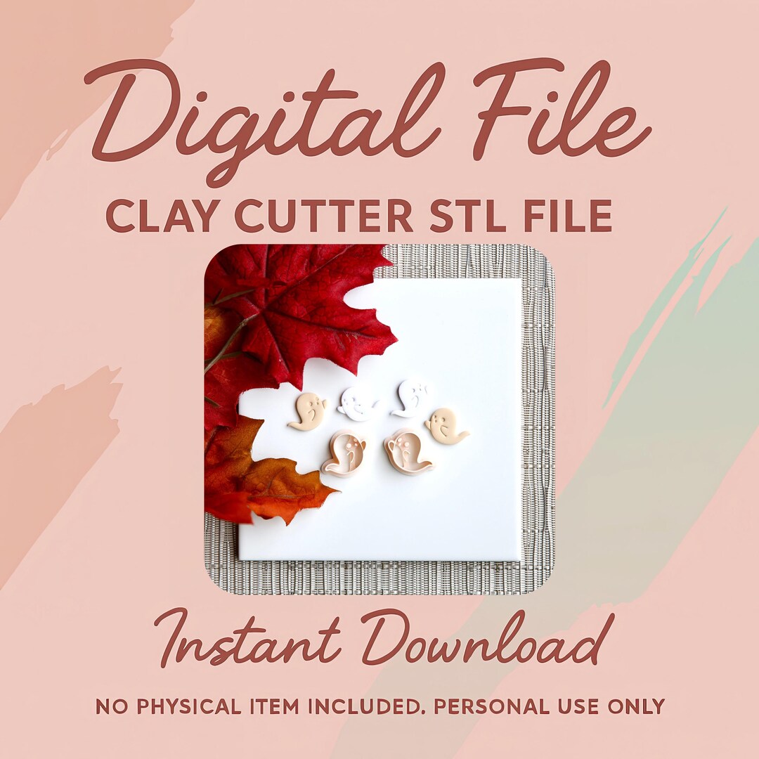 Digital STL File | Ghost Pair Clay Cutter | Fall Autumn Polymer Clay ...