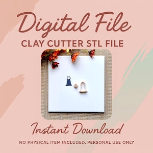 Digital STL File | Ghost Clay Cutter | Fall Autumn Polymer Clay Cutter | Fall Stud Earring Cutters | Halloween Clay Cutter