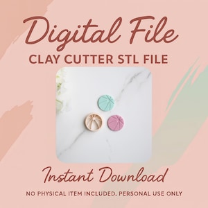 May include: Image features a digital file for a clay cutter STL file. The image shows three clay cutters in the shape of a ball, one in a light beige color and two in pastel colors. The text "Instant Download" is also visible.