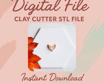 Digital STL File | Flying Bat Clay Cutter | Fall Clay Cutters | Halloween Clay Cutter | Autumn Earring Cutters