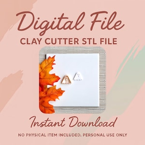 Digital STL File | Ghost Clay Cutter | Fall Autumn Polymer Clay Cutter | Fall Stud Earring Cutters | Halloween Clay Cutter