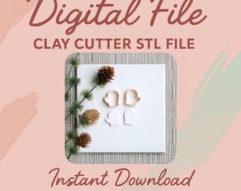 Digital STL File | Winter Mitten Clay Cutter (2 Piece Set) | Christmas Season Holiday Polymer Clay Cutter | Winter Stud Cutters