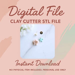 Digital STL File | Sea Turtle Mini Clay Cutter (Stud Size) | Ocean Clay Cutters | Summer Clay Cutter | Beach Clay Earring Cutter