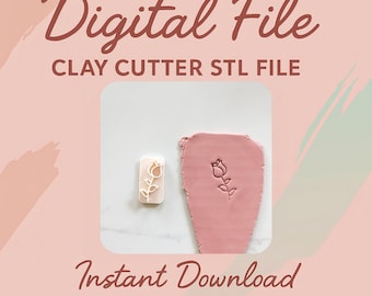 Digitale STL-Datei | Rosen Ton Stempel | Keramik Stempel | Textur Stempel | Ton Textur Ausstechformen | Polymer Clay Werkzeug