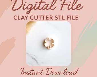 Digital STL File | Four Leaf Clover Clay Cutter | Shamrock Cutter | Spring Clay Cutter | Polymer Clay Earring Cutter