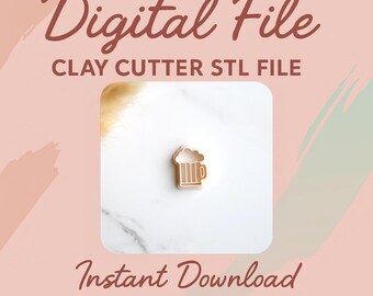 Digital STL File | Beer Clay Cutter (Embossing) | Lucky Shamrock Cutter | Spring Clay Cutter | Polymer Clay Earring Cutter