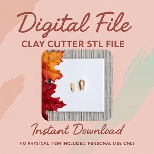 Digital STL File | Coffin Clay Cutter | Fall Autumn Polymer Clay Cutter | Fall Stud Earring Cutters | Halloween Clay Cutter