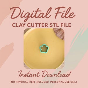 Digital STL File | Daisy Flower Shape Polymer Clay Earring Cutter | Cookie Cutters | Fondant Cutter