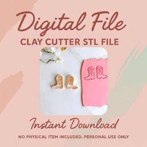 Digital STL File | Cowboy Boot Clay Cutter (Embossing Two Piece Set) | Cowgirl Boot Clay Cutter | Western Boot Clay Cutter