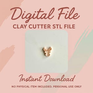 Digital STL File | Reindeer Polymer Clay Earring Cutter | Christmas Clay Cutter | Winter Holiday Earring Cutters