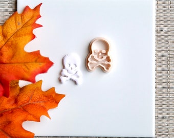 Skull Head Bones Clay Cutter | Fall Polymer Clay Cutter | Autumn Clay Cutter | Fall Stud Cutter | Halloween Clay Cutter | Embossing Cutter