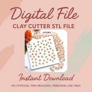 Digital STL File | Fall Tiny Mini Clay Cutter (0.375 Inch) | Micro Cutter  | Autumn Clay Cutter | Fall Stud Cutters | Halloween Clay Cutter