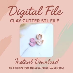 Digital STL File | Tulip Flower Clay Cutter Set | Spring Daisy Clay Cutter | Peony Clay Cutter | Lily Cutter | Floral Clay Cutter