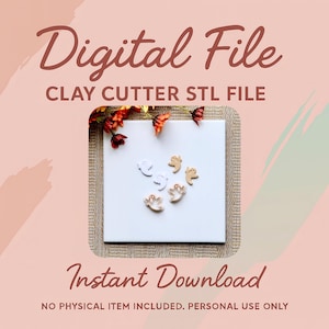 Digital STL File | Ghost Clay Cutter | Fall Autumn Polymer Clay Cutter | Fall Stud Earring Cutters | Halloween Clay Cutter