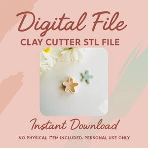 Digital STL File | Starfish Clay Cutter | Sea Animal Clay Cutter | Summer SpringClay Cutter | Polymer Clay Tool | Stud Cutter