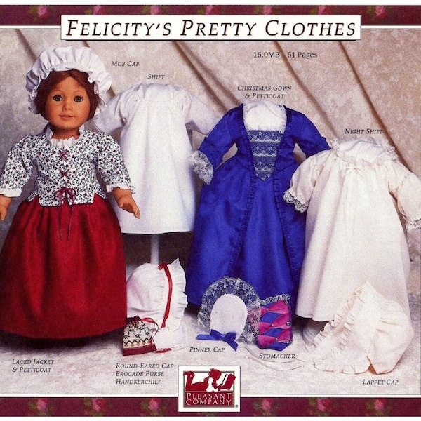 Instant Download!  Vintage Sewing Patterns for 18" Doll - Felicity's Pretty Clothes