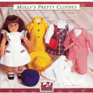 Instant Download!  Vintage Sewing Patterns for 18" Doll - Molly's Pretty Clothes