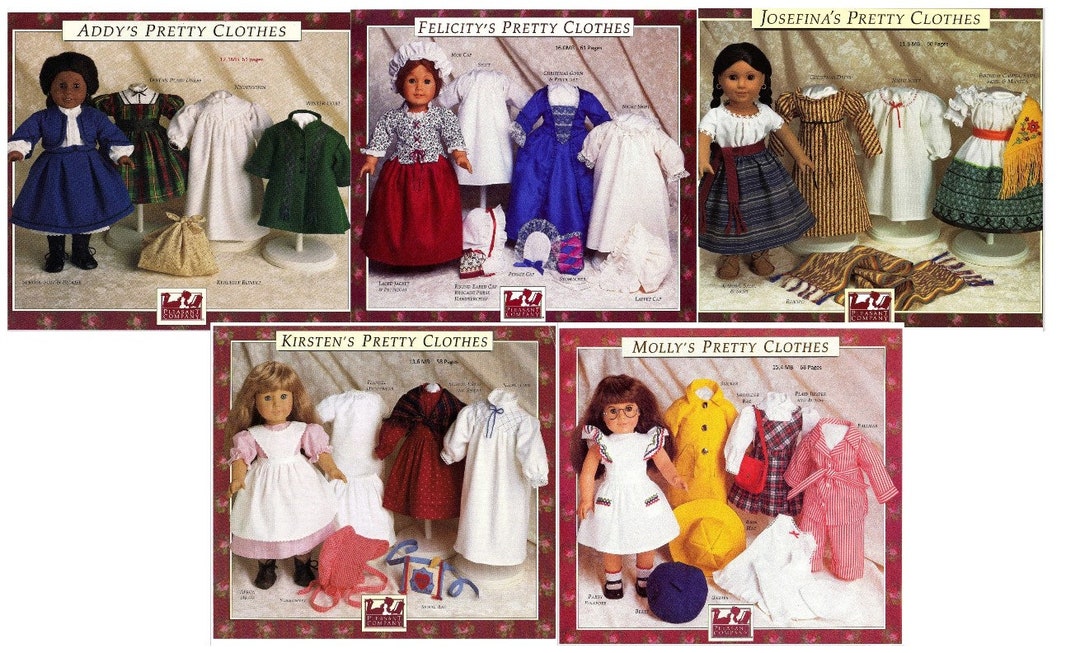 Instant Download Five Vintage Sewing Patterns for 18