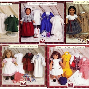 Instant Download Five Vintage Sewing Patterns for 18 Doll image 1