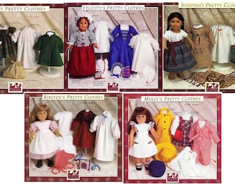 Instant Download! Five Vintage Sewing Patterns for 18" Doll -