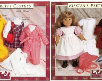 Instant Download TWO Vintage Sewing Patterns for 18" Doll Clothes - Kristen and Molly's Pretty Clothes