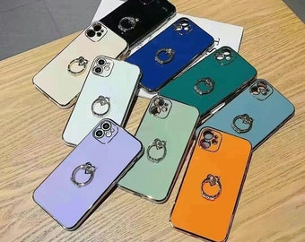 Creative Ring Phone Case for iPhone 13 12 11 Pro Max case 12 Mini XR case iPhone XS Max iPhone 7 8 Plus SE Case #1186