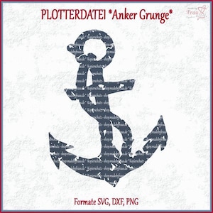 File plotter * Ancora "Grunge" marittimo | pngdxf | d'epoca | complotto marittimo | mare | silhouette