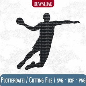 Plotterdatei * Handballer Silhouette | svg dxf png | Handballspieler | vektor Handball | Download