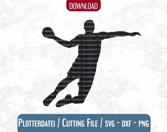 Plotter file * Handball player silhouette | svg dxf png | Handball player | vector handball | Download