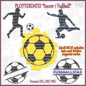 Plotter file * Soccer - football set - 4 different motifs | SVG - PNG - DXF | Bundle footballers | Football players vector