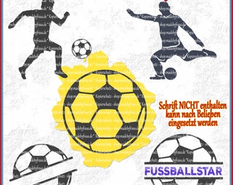 プロッター ファイル * サッカー - フットボール セット - 4 つの異なるモチーフ | SVG - PNG - DXF |バンドルサッカー選手 |サッカー選手のベクトル