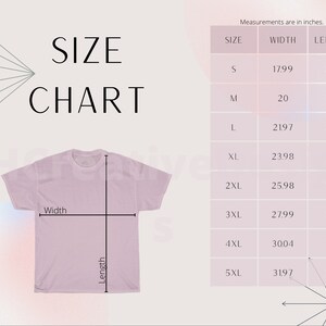 Gildan 5000 Size Chart | Gildan 5000 Mockup | Tshirt Size Chart | Gildan Tshirt Size Guide | Digital Size Chart | Downloadable Size Chart