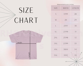 Gildan 5000 Size Chart | Gildan 5000 Mockup | Tshirt Size Chart | Gildan Tshirt Size Guide | Digital Size Chart | Downloadable Size Chart