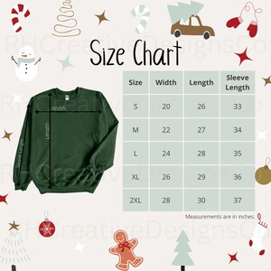 Forest Green Gildan 18000 Size Chart | Gildan 18000 Mockup Chart | Gildan Size Guide | Gildan Sweatshirt Size Chart | Digital Size Chart