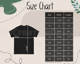 Gildan 5000 Size Chart | Gildan 5000 Mockup | Shirt Size Chart | Gildan Tshirt Size Guide | Digital Size Chart | Downloadable Size Chart