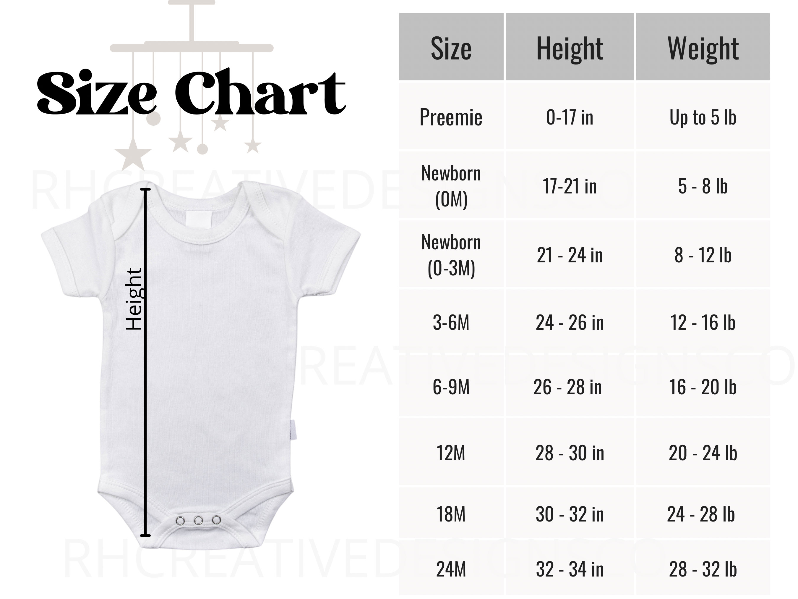 Gerber Childrenswear 6516A Size Chart Gerber 6516A Size - Etsy