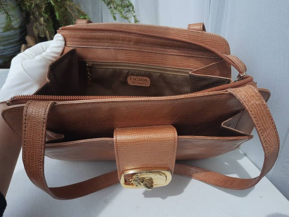 Vintage ESCADA Leather  Bag Made In Italy MARGARE… - image 3