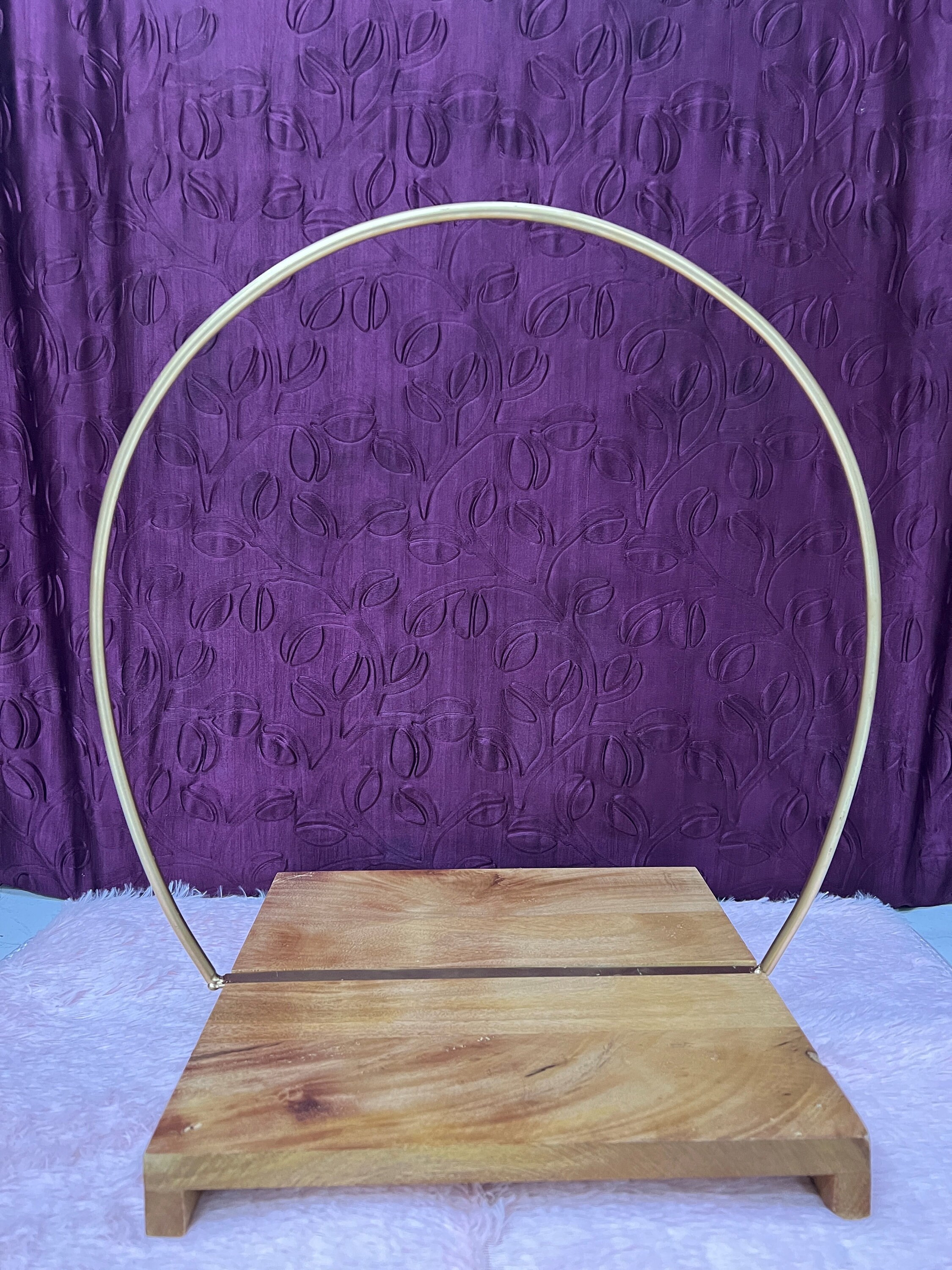 Metal Ring Cake Stand With Wooden Base 16 In oval Big Etsy