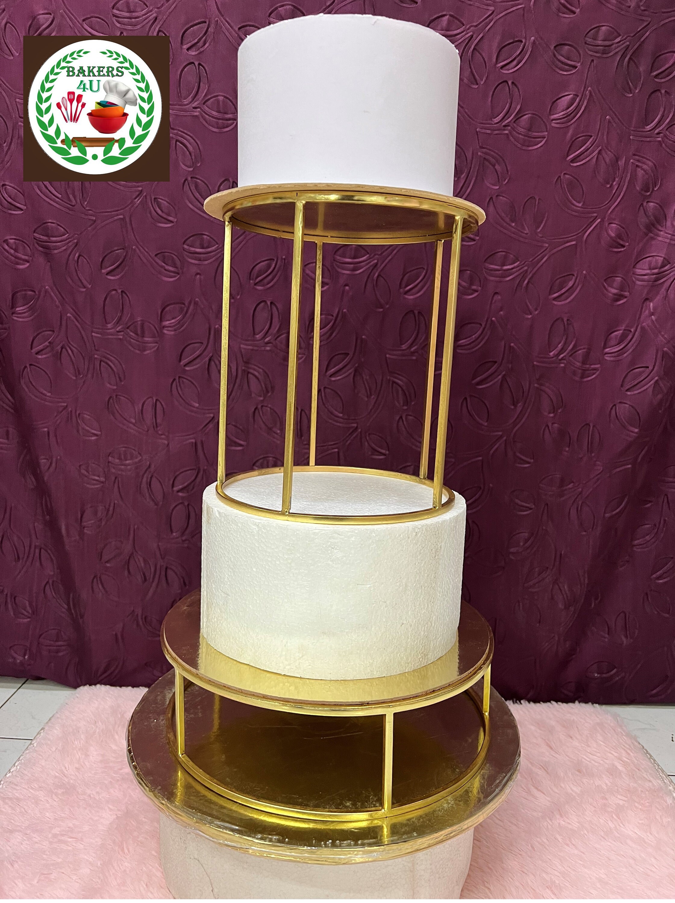 2023 Metal Cake Stand / Wedding Decor/ Wedding Metal Round Stand/ Glass  Panel 