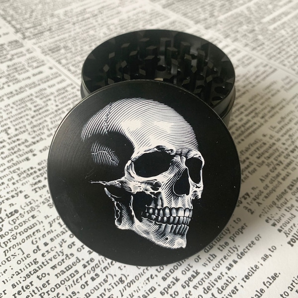 Skull Grinder, 4 Piece Large Herb Grinder, Rock Music Gift, Gifts for Musicians, Stoner Gift, Boyfriend Gift, Smoke Accessories for Men