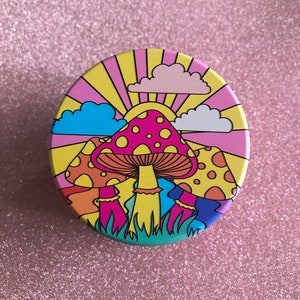 Retro Mushroom Grinder, Pink Grinder, Girly Grinder, Cute Grinder, Mushroom Decor