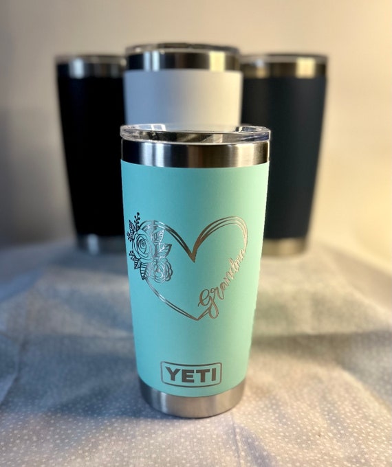 Laser Engraved Authentic YETI Rambler - BOMB MOM