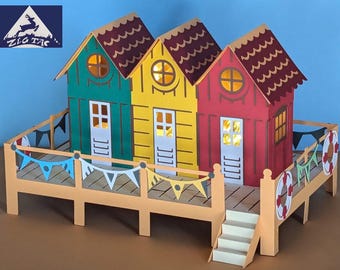 3 D SVG, pdf  and studio files  to make "On the beach" lantern